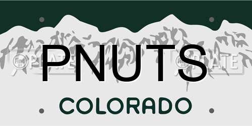 PNUTS Colorado License Plate