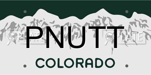 PNUTT Colorado License Plate