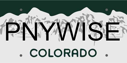 PNYWISE Colorado License Plate