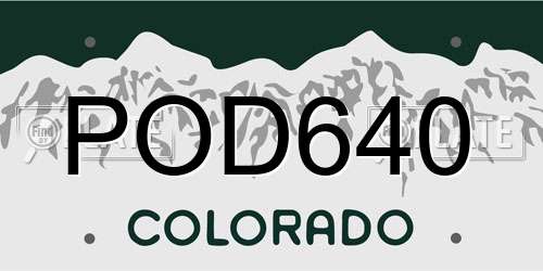 POD640 Colorado License Plate