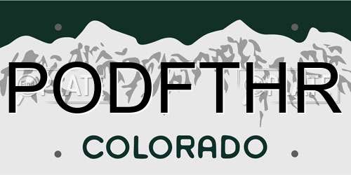 PODFTHR Colorado License Plate