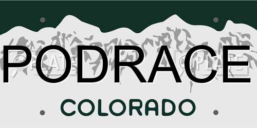 PODRACE Colorado License Plate