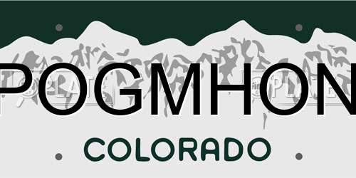 POGMHON Colorado License Plate