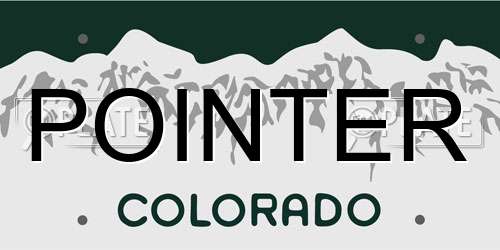 POINTER Colorado License Plate
