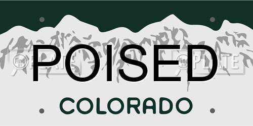 POISED Colorado License Plate