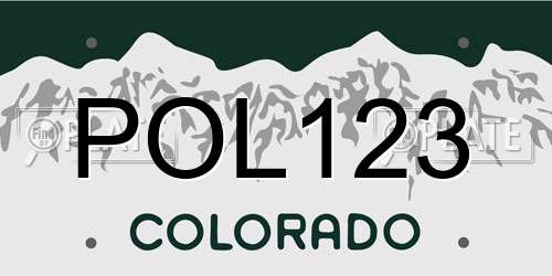 POL123 Colorado License Plate