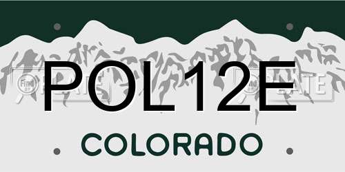 POL12E Colorado License Plate