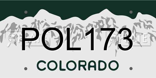 POL173 Colorado License Plate