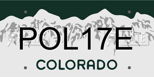 POL17E Colorado License Plate