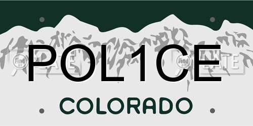 POL1CE Colorado License Plate