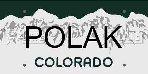 POLAK Colorado License Plate