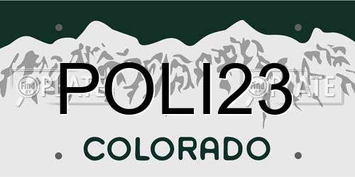 POLI23 Colorado License Plate