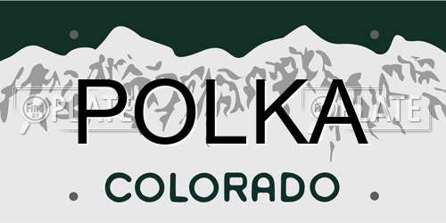 POLKA Colorado License Plate