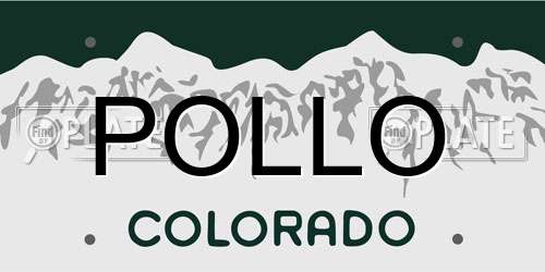 POLLO Colorado License Plate