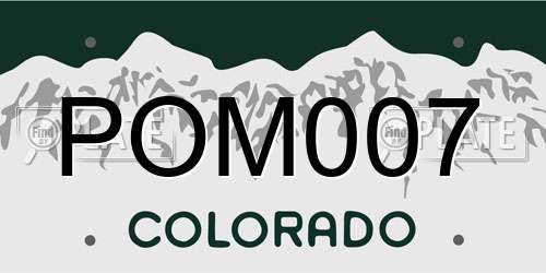 POM007 Colorado License Plate