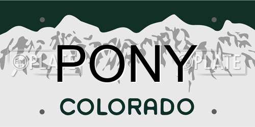 PONY Colorado License Plate