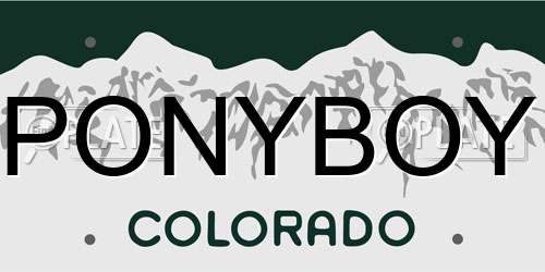 PONYBOY Colorado License Plate