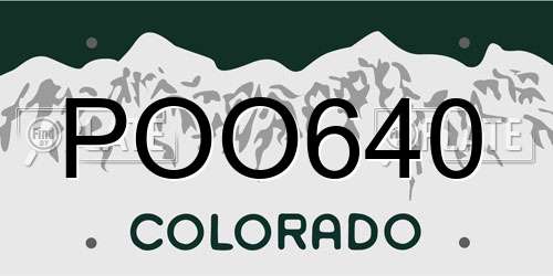 POO640 Colorado License Plate