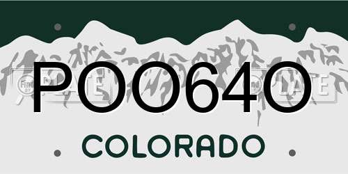 POO64O Colorado License Plate