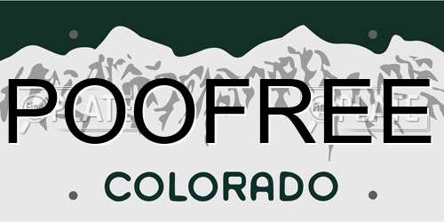 POOFREE Colorado License Plate