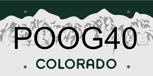 POOG40 Colorado License Plate