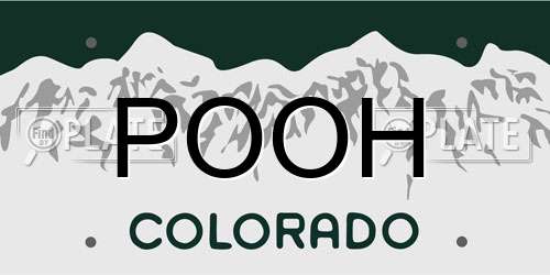 POOH Colorado License Plate