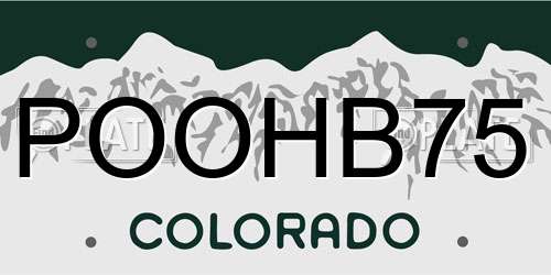 POOHB75 Colorado License Plate