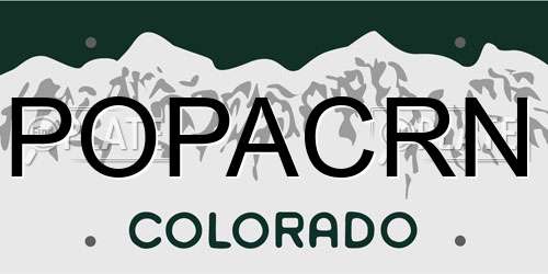 POPACRN Colorado License Plate