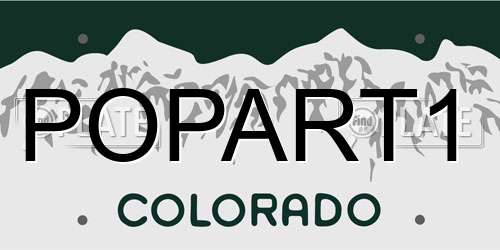 POPART1 Colorado License Plate