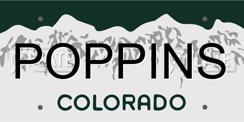 POPPINS Colorado License Plate