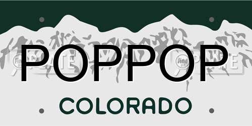 POPPOP Colorado License Plate