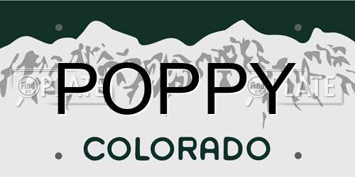 POPPY Colorado License Plate
