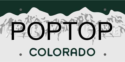 POPTOP Colorado License Plate