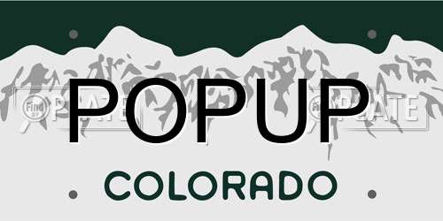 POPUP Colorado License Plate