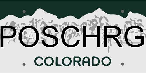 POSCHRG Colorado License Plate