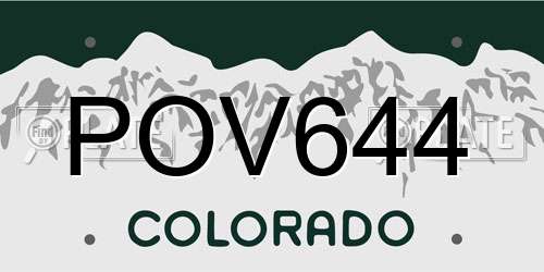 POV644 Colorado License Plate