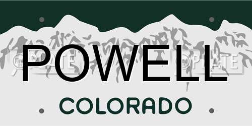POWELL Colorado License Plate