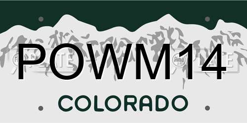POWM14 Colorado License Plate
