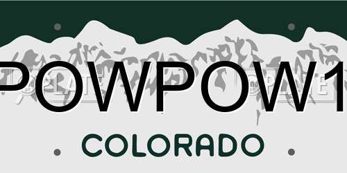 POWPOW1 Colorado License Plate