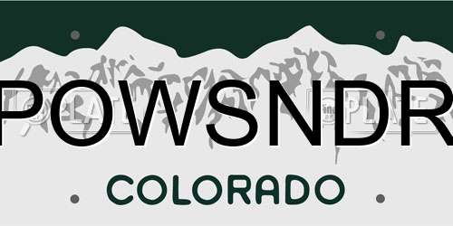 POWSNDR Colorado License Plate
