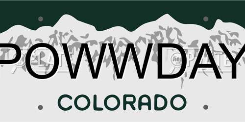 POWWDAY Colorado License Plate