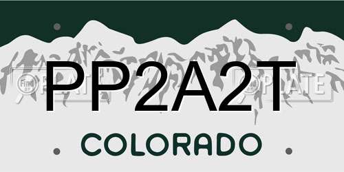 PP2A2T Colorado License Plate