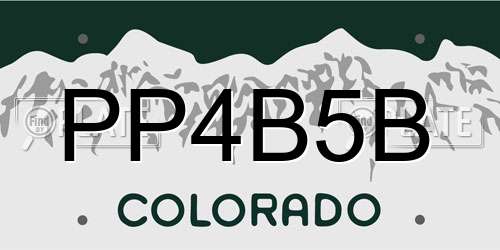 PP4B5B Colorado License Plate