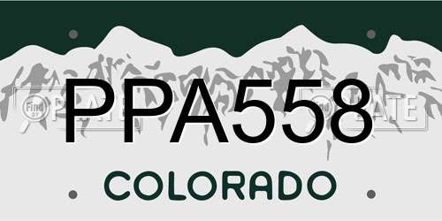 PPA558 Colorado License Plate