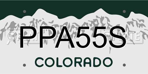 PPA55S Colorado License Plate