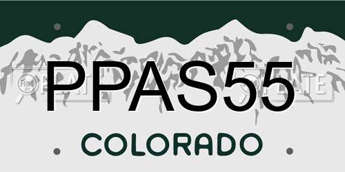 PPAS55 Colorado License Plate