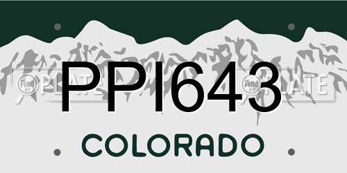 PPI643 Colorado License Plate