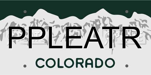 PPLEATR Colorado License Plate