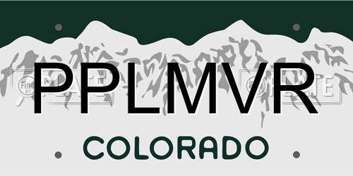 PPLMVR Colorado License Plate