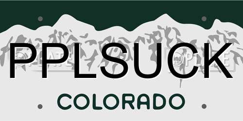 PPLSUCK Colorado License Plate
